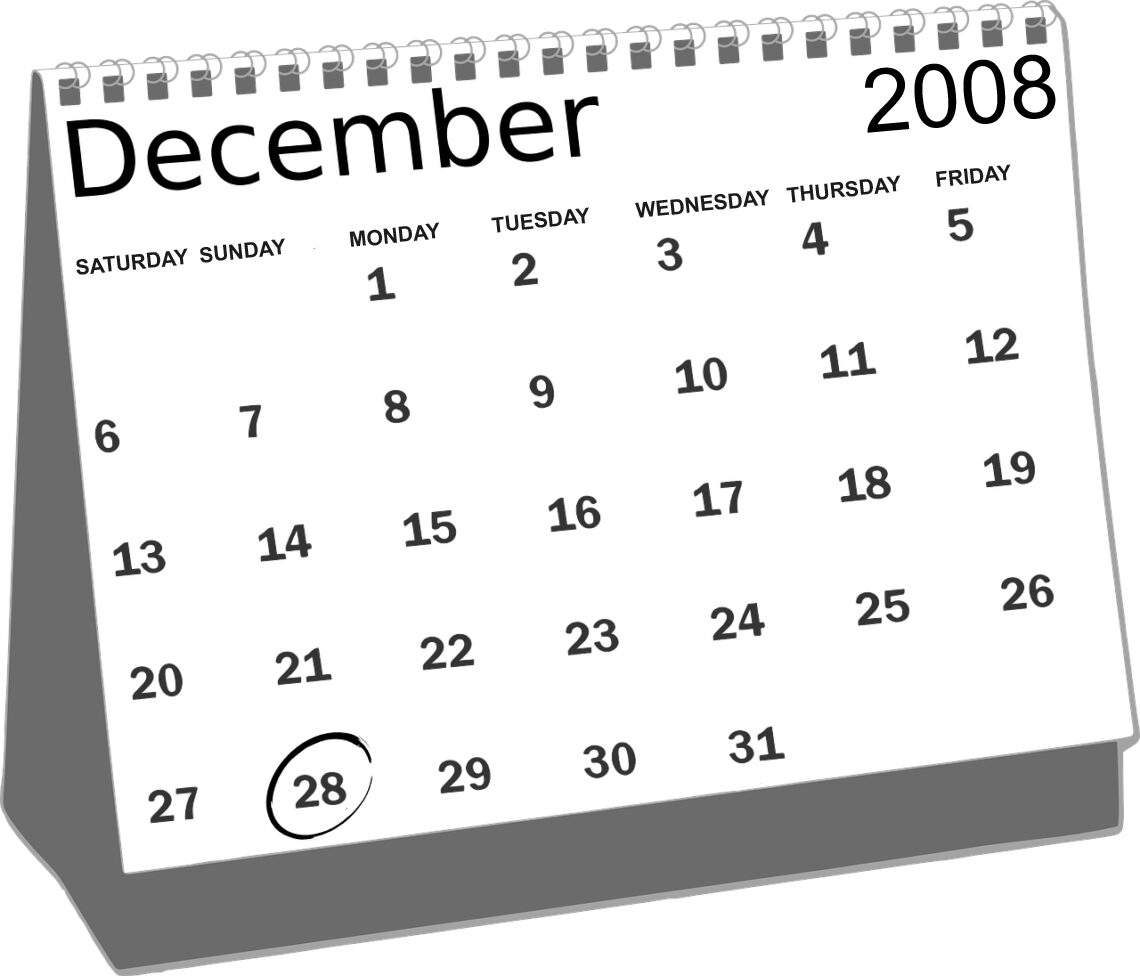 Calendar 28th December 2008